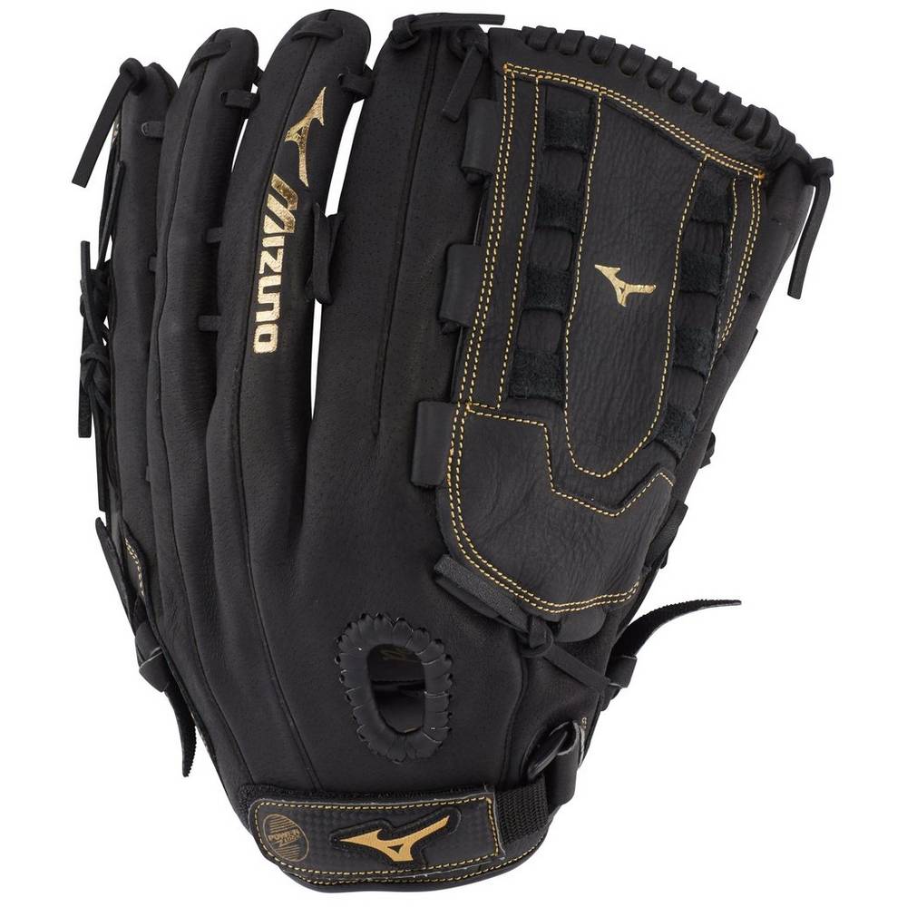 Guanti Mizuno Premier Series Slowpitch 14" Uomo - Nere/Oro - 60438-BZGU